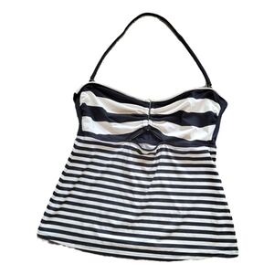 Lauren Ralph Lauren Black And White Halter Swim Top Swimsuit Bathing Suit